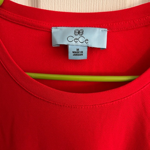 CeCe Vibrant Red Short Sleeve Top - Picture 3 of 3